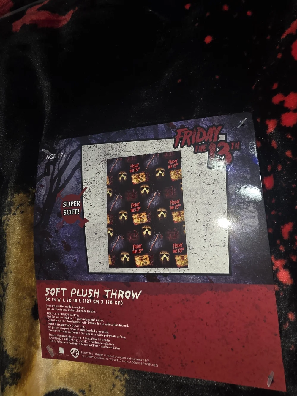 Friday thd 13th Horror themed Blanket